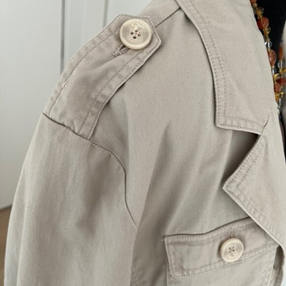 CACHE CREEK Safari Style Jacket Neutral Fully Lined 100% Cotton Military Utility - Picture 7 of 15